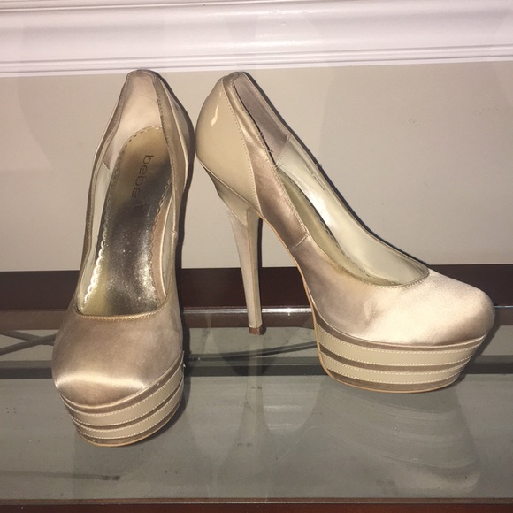 Nude satin platform heel - Picture 2 of 7